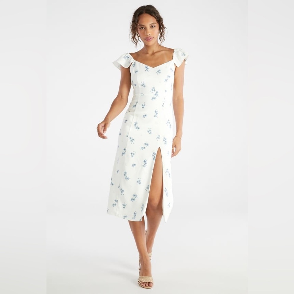 Flutter Sleeve Midi Dress